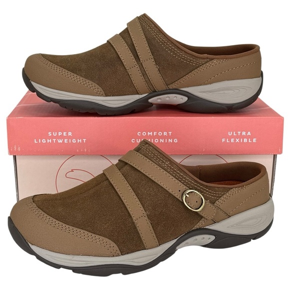 Easy Spirit Shoes - Easy Spirit Equinox Light Brown Leather Womens Mules Size 8M